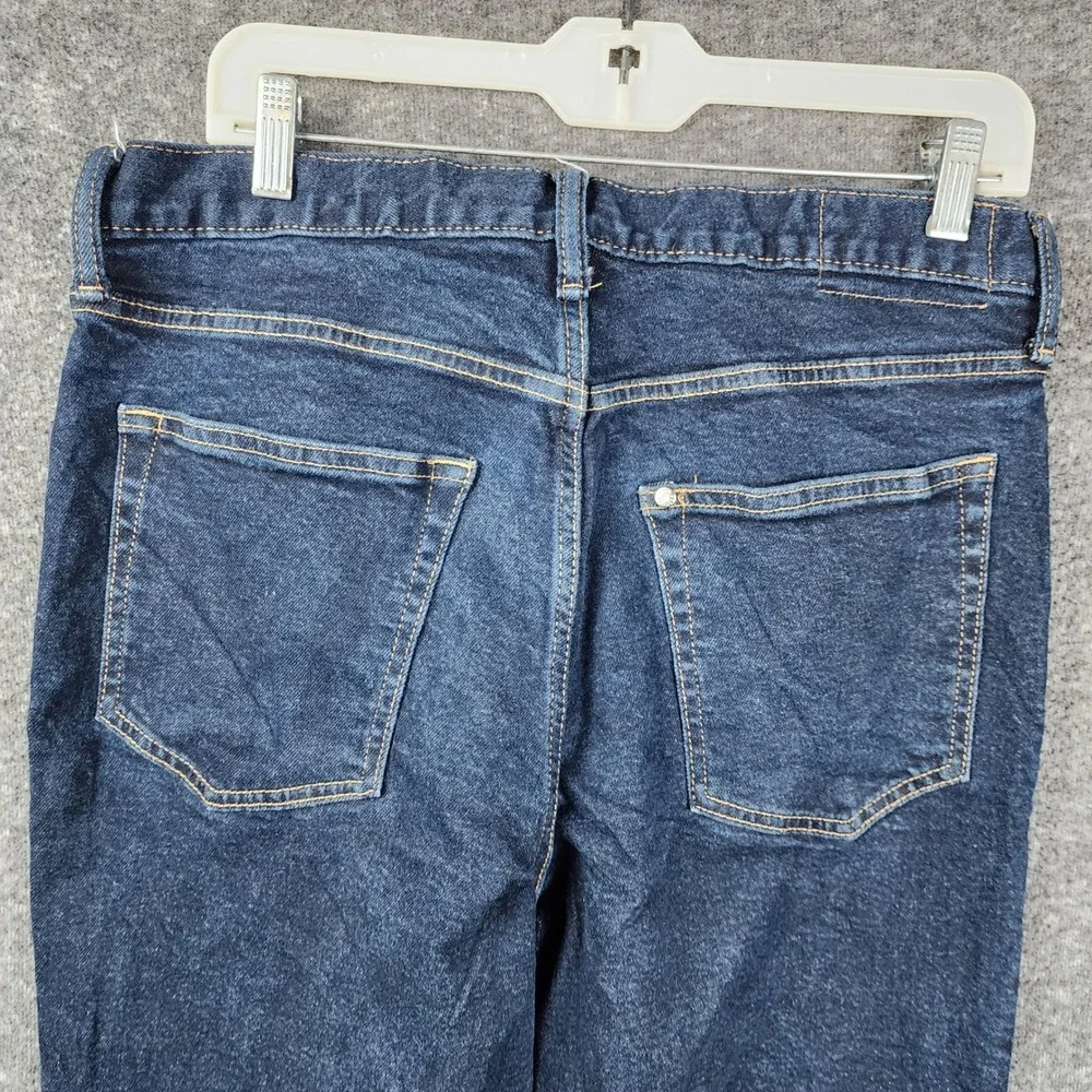 H&M Slim‎ Jeans Women 33/32 Dark Indigo Blue Stretch Denim Mid Rise Classic